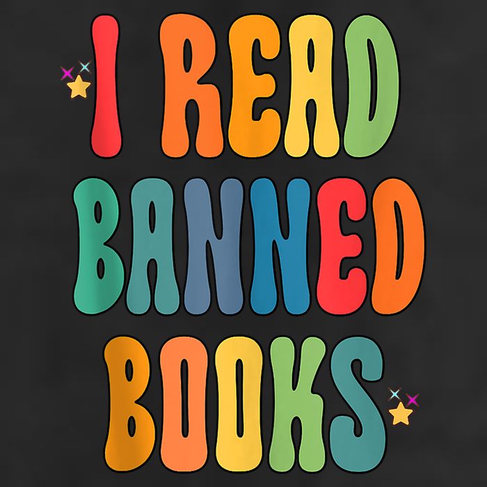 Groovy I Read Banned Books Librarian Reader Bookworm 25L Jumbo Tote