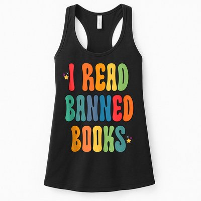 Groovy I Read Banned Books Librarian Reader Bookworm Womens Tank Top