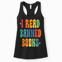 Groovy I Read Banned Books Librarian Reader Bookworm Womens Tank Top