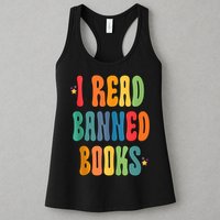 Groovy I Read Banned Books Librarian Reader Bookworm Womens Tank Top