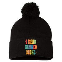 Groovy I Read Banned Books Librarian Reader Bookworm Pom Pom 12in Knit Beanie