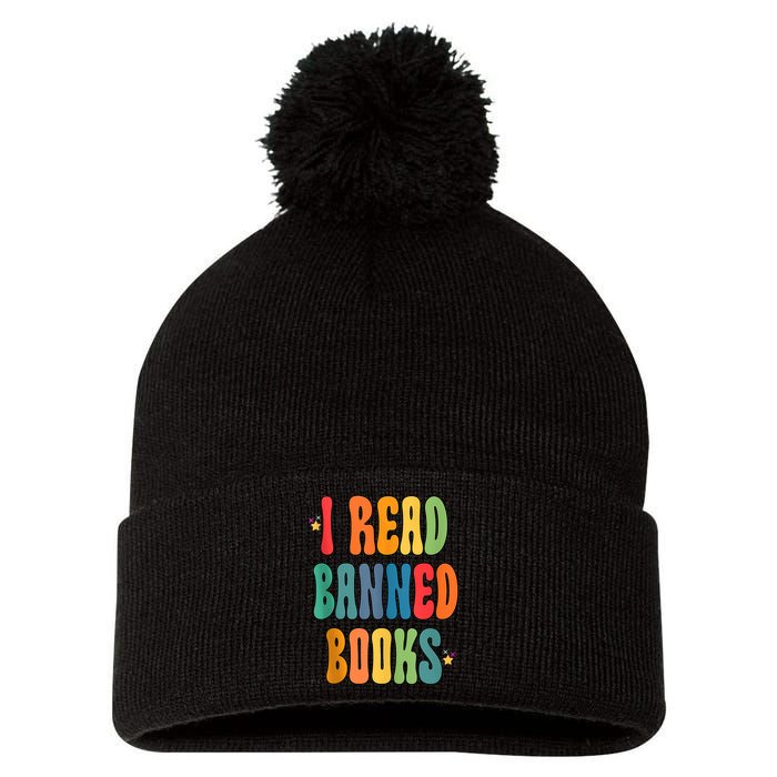 Groovy I Read Banned Books Librarian Reader Bookworm Pom Pom 12in Knit Beanie