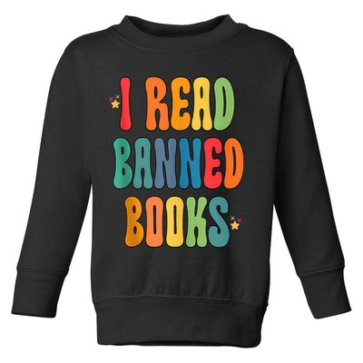 Groovy I Read Banned Books Librarian Reader Bookworm Toddler Sweatshirt