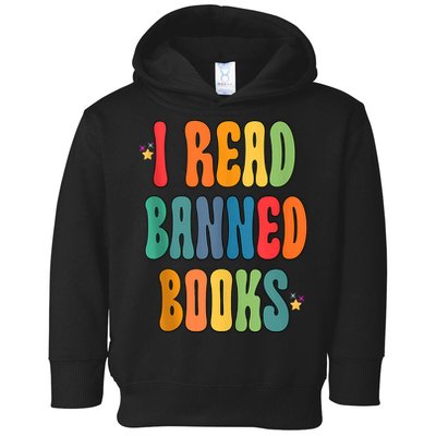 Groovy I Read Banned Books Librarian Reader Bookworm Toddler Hoodie