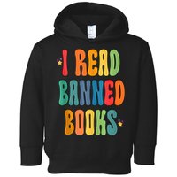 Groovy I Read Banned Books Librarian Reader Bookworm Toddler Hoodie