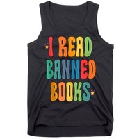 Groovy I Read Banned Books Librarian Reader Bookworm Tank Top