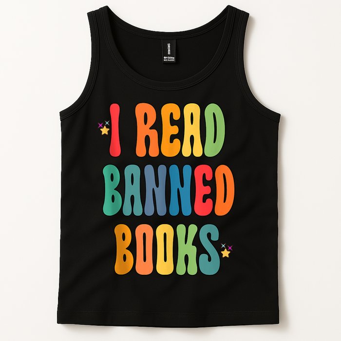 Groovy I Read Banned Books Librarian Reader Bookworm Tank Top