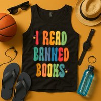 Groovy I Read Banned Books Librarian Reader Bookworm Tank Top