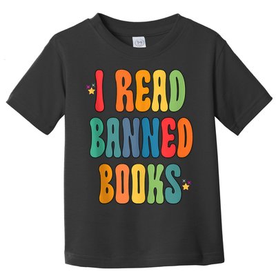 Groovy I Read Banned Books Librarian Reader Bookworm Toddler T-Shirt