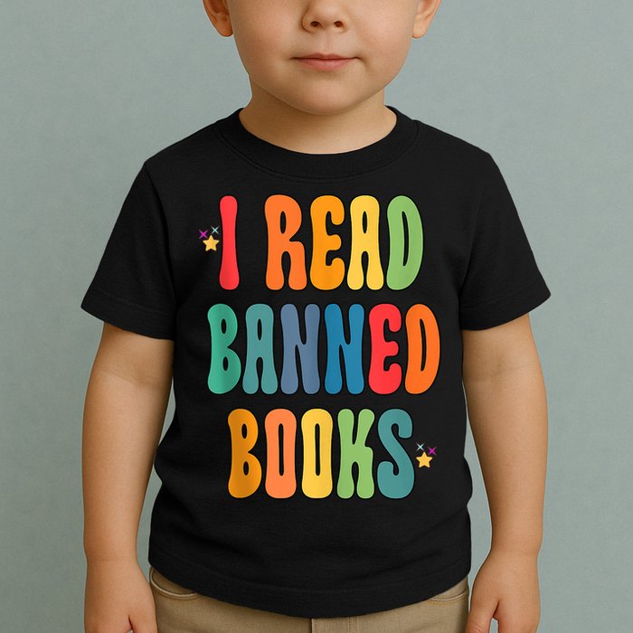 Groovy I Read Banned Books Librarian Reader Bookworm Toddler T-Shirt