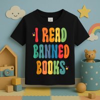 Groovy I Read Banned Books Librarian Reader Bookworm Toddler T-Shirt