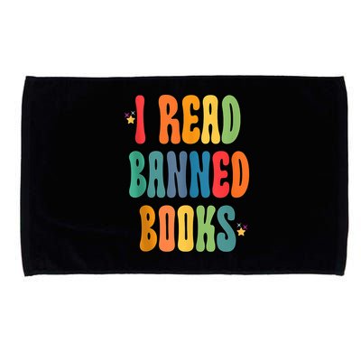 Groovy I Read Banned Books Librarian Reader Bookworm Microfiber Hand Towel