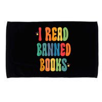 Groovy I Read Banned Books Librarian Reader Bookworm Microfiber Hand Towel