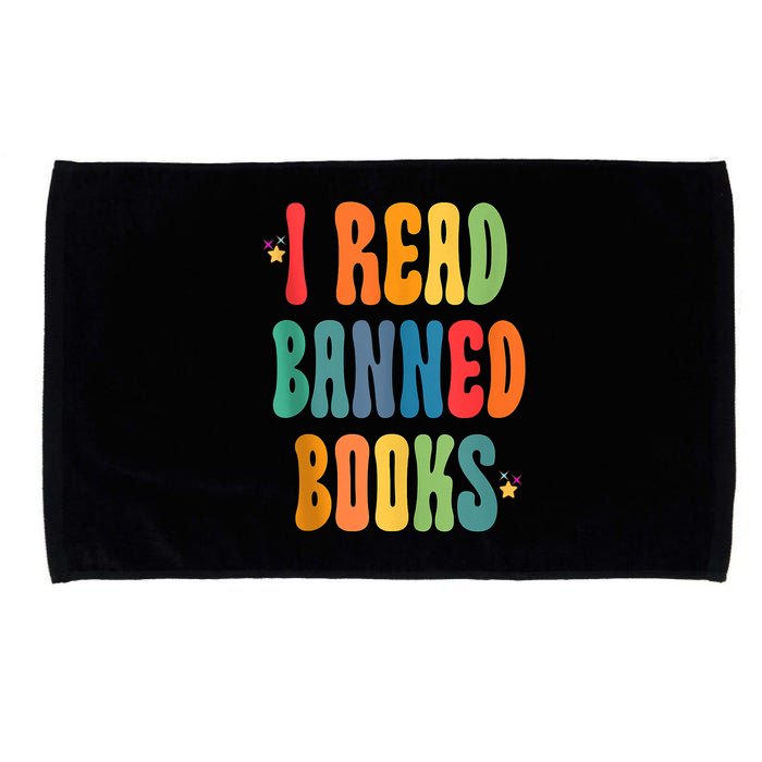 Groovy I Read Banned Books Librarian Reader Bookworm Microfiber Hand Towel