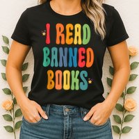 Groovy I Read Banned Books Librarian Reader Bookworm Womens T-Shirt