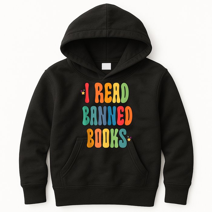 Groovy I Read Banned Books Librarian Reader Bookworm Kids Hoodie