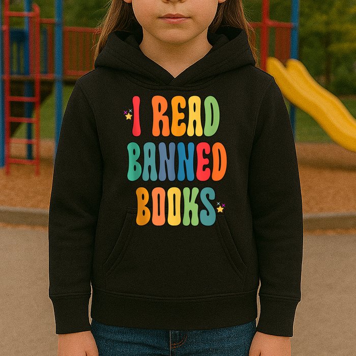 Groovy I Read Banned Books Librarian Reader Bookworm Kids Hoodie