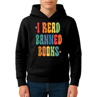 Groovy I Read Banned Books Librarian Reader Bookworm Kids Hoodie