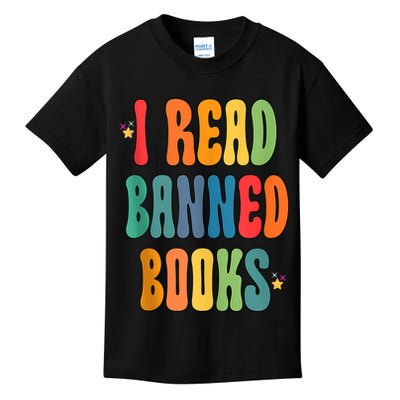 Groovy I Read Banned Books Librarian Reader Bookworm Kids T-Shirt