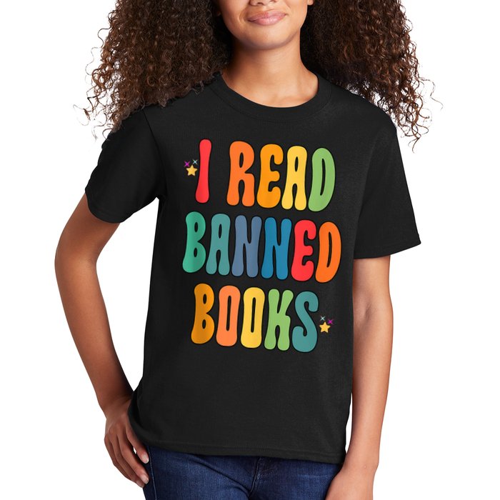 Groovy I Read Banned Books Librarian Reader Bookworm Kids T-Shirt