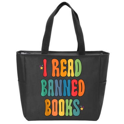 Groovy I Read Banned Books Librarian Reader Bookworm Zip Tote Bag