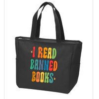 Groovy I Read Banned Books Librarian Reader Bookworm Zip Tote Bag