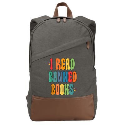Groovy I Read Banned Books Librarian Reader Bookworm Cotton Canvas Backpack