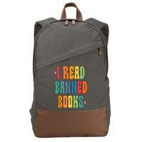 Groovy I Read Banned Books Librarian Reader Bookworm Cotton Canvas Backpack