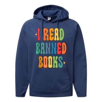 Groovy I Read Banned Books Librarian Reader Bookworm Performance Fleece Hoodie