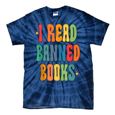 Groovy I Read Banned Books Librarian Reader Bookworm Tie-Dye T-Shirt