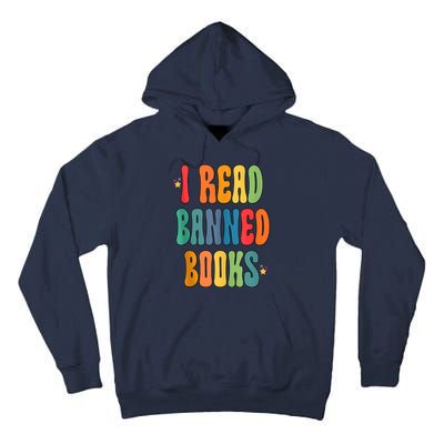 Groovy I Read Banned Books Librarian Reader Bookworm Tall Hoodie