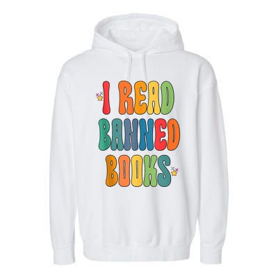 Groovy I Read Banned Books Librarian Reader Bookworm Garment-Dyed Fleece Hoodie