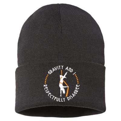 Gravity & I Respectfully Disagree Aerial Yoga Dance Sustainable Knit Beanie