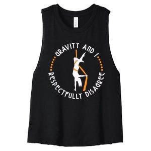 Gravity & I Respectfully Disagree Aerial Yoga Dance Women's Racerback Cropped Tank