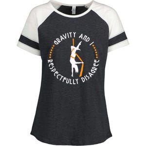 Gravity & I Respectfully Disagree Aerial Yoga Dance Enza Ladies Jersey Colorblock Tee