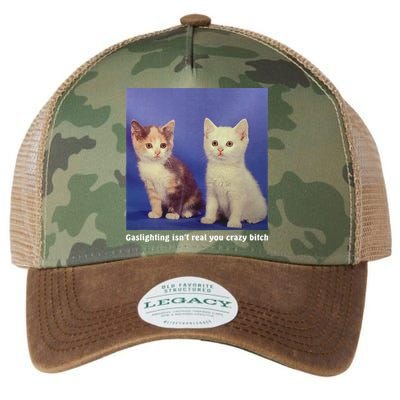 Gaslighting Isnt Real You Crazy B.I.T.C.H Funny Cat Lover Legacy Tie Dye Trucker Hat
