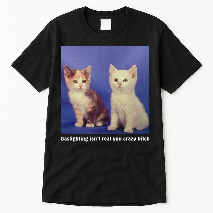 Gaslighting Isnt Real You Crazy B.I.T.C.H Funny Cat Lover Tall T-Shirt