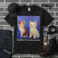 Gaslighting Isnt Real You Crazy B.I.T.C.H Funny Cat Lover Tall T-Shirt