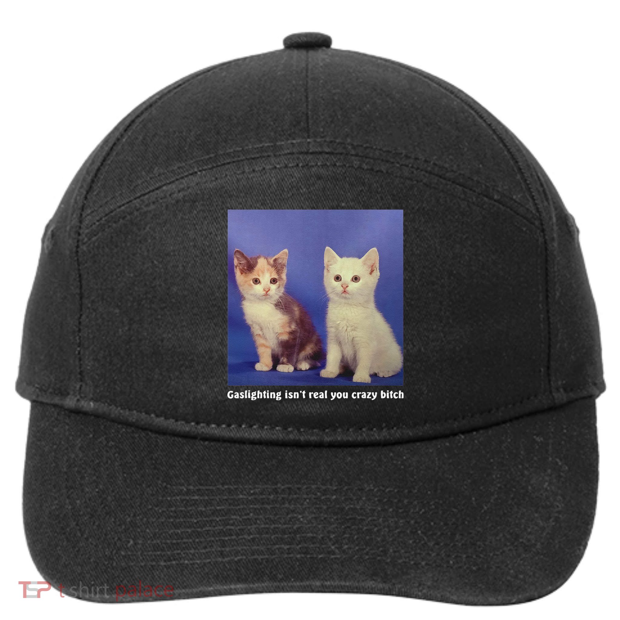 Gaslighting Isnt Real You Crazy B.I.T.C.H Funny Cat Lover 7-Panel Snapback Hat