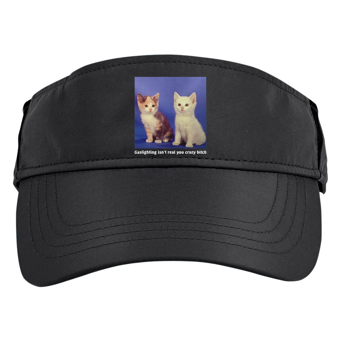 Gaslighting Isnt Real You Crazy B.I.T.C.H Funny Cat Lover Adult Drive Performance Visor