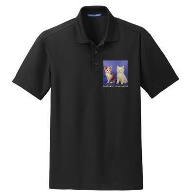 Gaslighting Isnt Real You Crazy B.I.T.C.H Funny Cat Lover Dry Zone Grid Polo