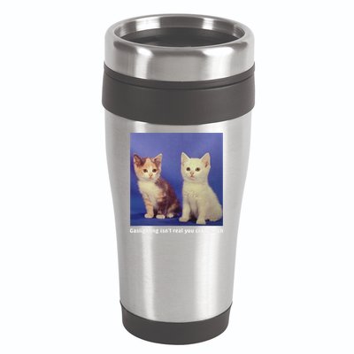 Gaslighting Isnt Real You Crazy B.I.T.C.H Funny Cat Lover 16oz Travel Tumbler