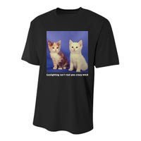 Gaslighting Isnt Real You Crazy B.I.T.C.H Funny Cat Lover Youth Performance Sprint T-Shirt