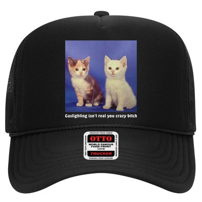 Gaslighting Isnt Real You Crazy B.I.T.C.H Funny Cat Lover Trucker Hat