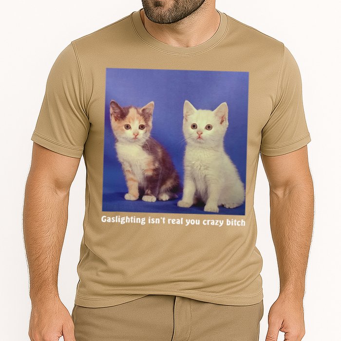 Gaslighting Isnt Real You Crazy B.I.T.C.H Funny Cat Lover Performance Shirt