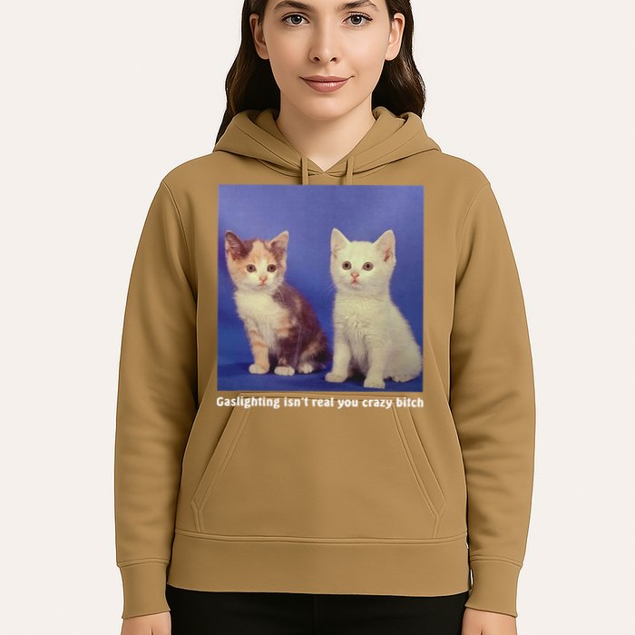 Gaslighting Isnt Real You Crazy B.I.T.C.H Funny Cat Lover Hoodie
