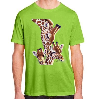 Giraffe Family A Nudge From Mom Adult ChromaSoft Performance T-Shirt