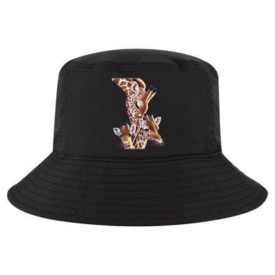 Giraffe Family A Nudge From Mom Cool Comfort Performance Bucket Hat