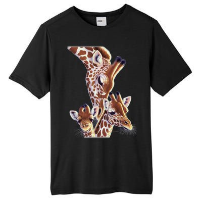 Giraffe Family A Nudge From Mom Tall Fusion ChromaSoft Performance T-Shirt