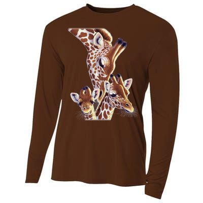 Giraffe Family A Nudge From Mom Cooling Performance Long Sleeve Crew